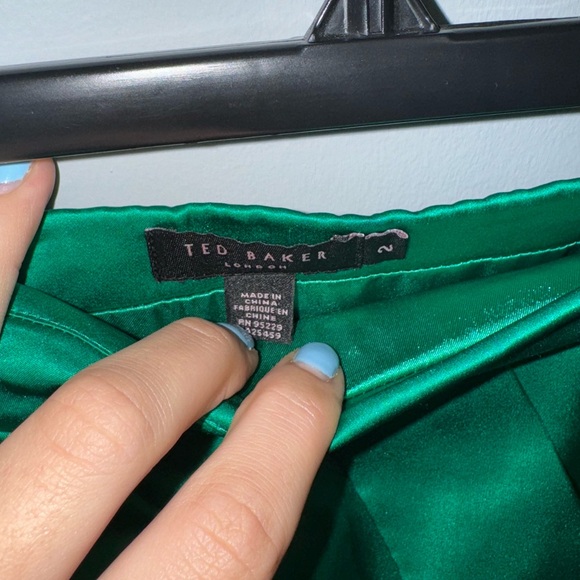 Ted Baker Emerald Green Satin Strapless Formal Mini Dress Women’s Size 2 - Picture 3 of 7